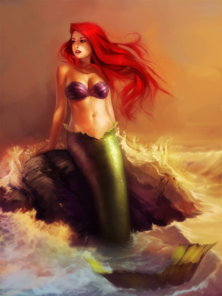 fantasy, Mermaid, Ariel, Disney, Cartoon HD Wallpaper Desktop Background