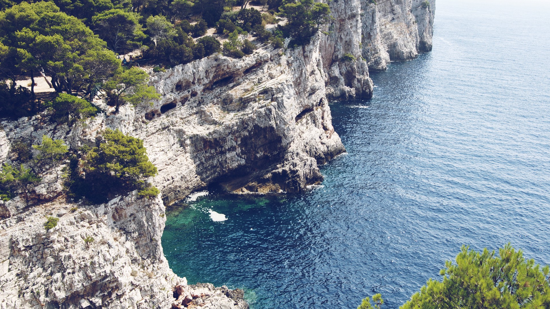 cliffs, Croatia, Sea Wallpaper