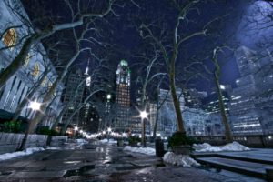 cityscapes winter, Snow, Night, City
