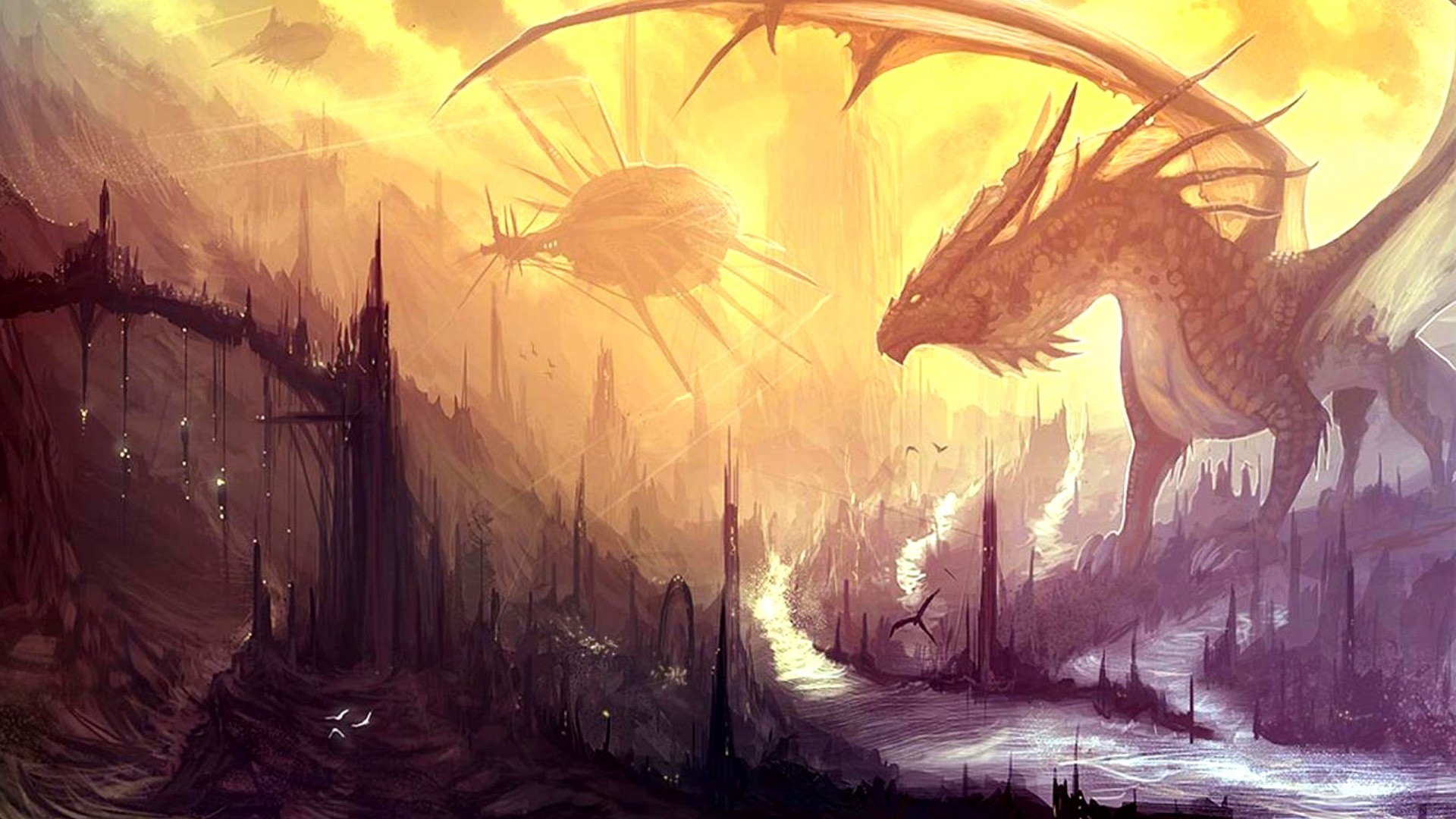 dragons, Fantasy, Art Wallpaper