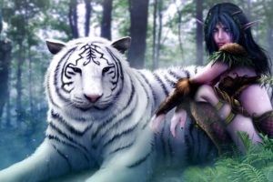 world of warcraft artwork drawings animal, Tiger, Forest