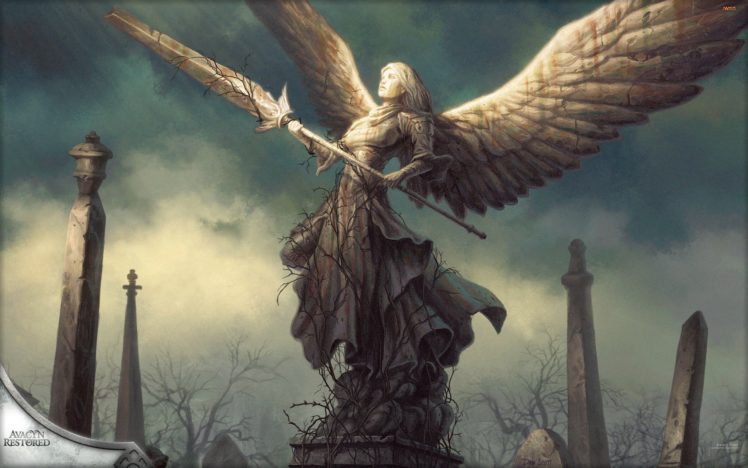 magic the gathering angels artwork fantasy, Wings HD Wallpaper Desktop Background