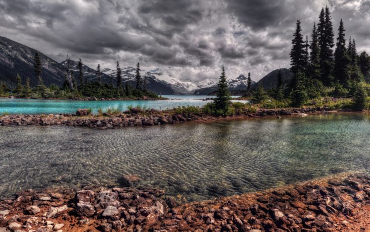 clouds, Landscapes, Forest, Streams HD Wallpaper Desktop Background