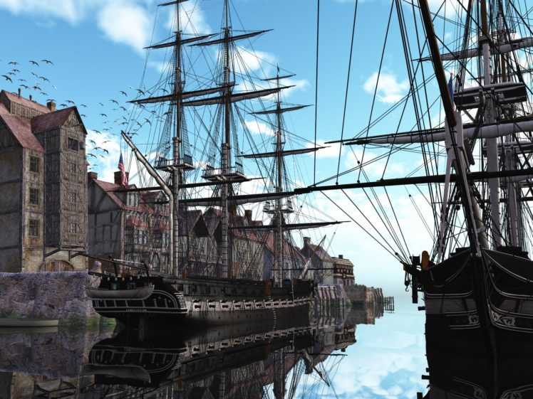 ships, At, Port HD Wallpaper Desktop Background