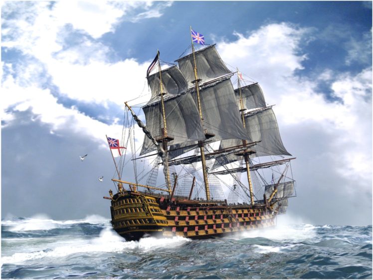 ship, At, Sea HD Wallpaper Desktop Background