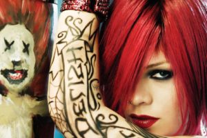 tattoo,  , Girl, Lips, Lipstick, Red, Hair