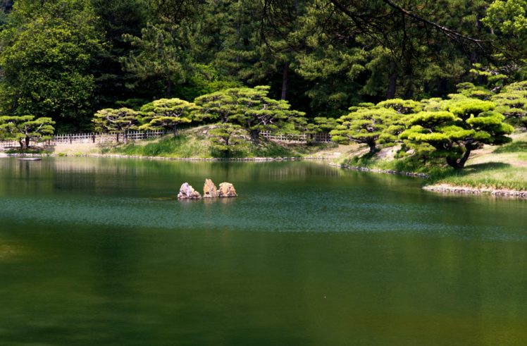 apan, Parks, Pond, Takamatsu, Ritsurin, Garden, Shrubs, Nature HD Wallpaper Desktop Background