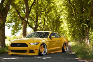 ford, Mustang, 2015, Stance, Yellow, Tuning, Front, Wheels, Tuning, Hot, Rod, Rods, Muscle