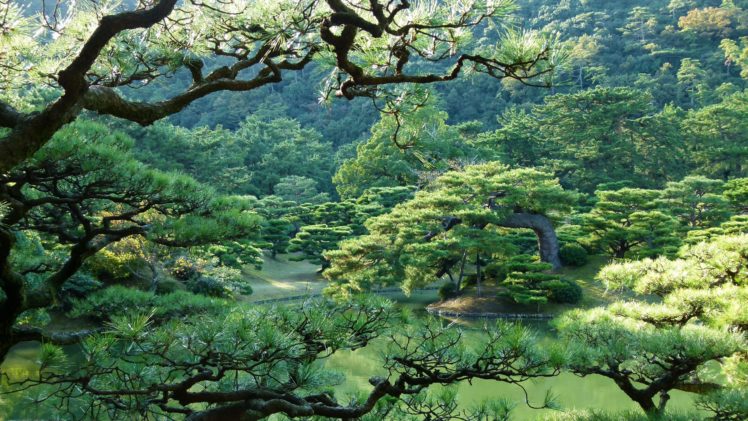 japan, Parks, Takamatsu, Ritsurin, Garden, Trees, Nature HD Wallpaper Desktop Background