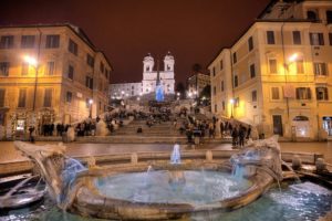 rome, Italy, Trinita, Dei, Monti, Spanish, Steps, Rome, Italy, Night, Buildings, Houses, Church, Stairs, Monument, Obelisk, Tree, Architecture, Fountain, Lights, People, Cities