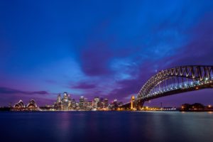 sydney, Australia, Harbour, Bridge, The, Bay, Of, Port, Jackson, Night, City