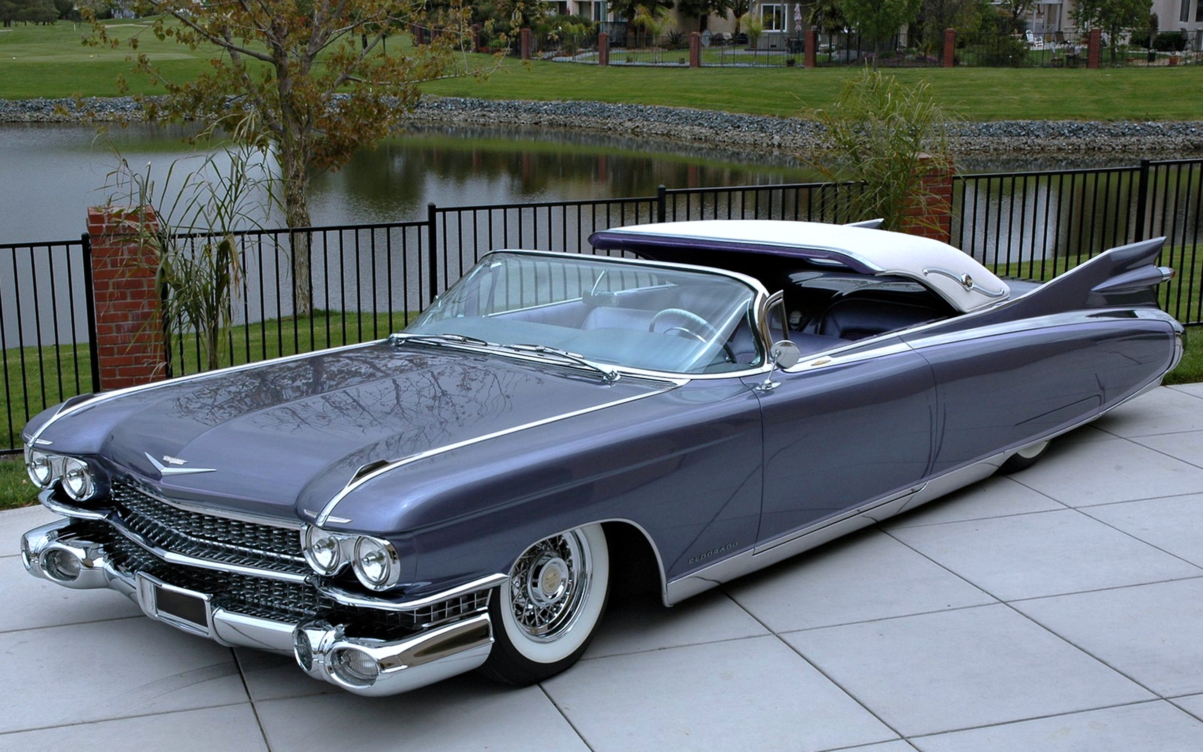 cadillac, Eldorado, 1960, Convertible, Retro, Old, Classic, Cars, Motors, Lake Wallpaper