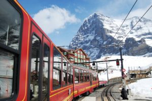 jungfraubahn, At, Kleine, Sheidegg, Switzerland, By, North, Face, Of, Eiger