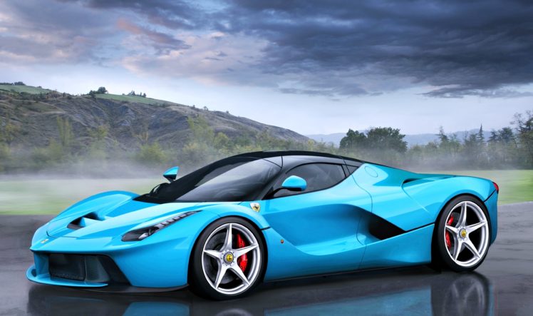 ferrari, Laferrari, Tiffany, Blue, Fog, Speed, Cars, Motors, Race, Super HD Wallpaper Desktop Background