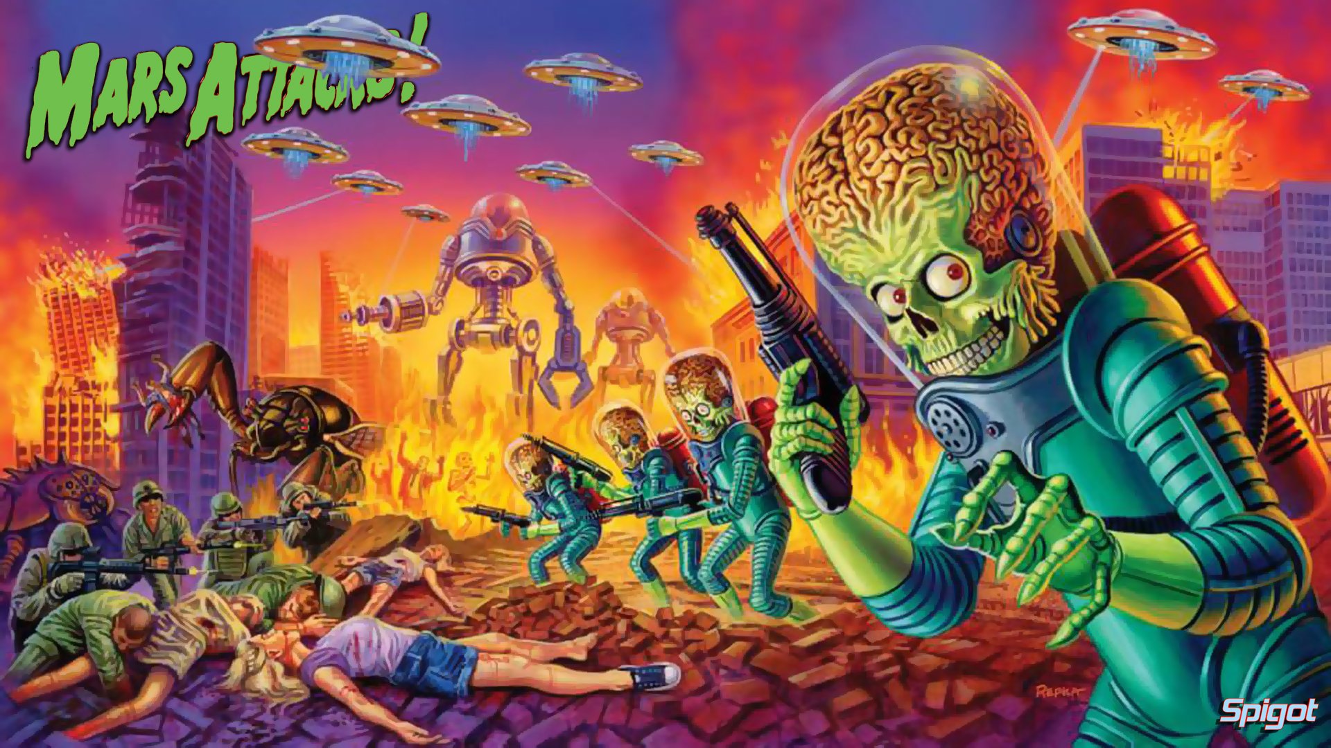 mars, Attacks, Comedy, Sci fi, Martian, Alien, Aliens, Action, 1mat, Apocalyptic, Comics, Movie, Poster Wallpaper