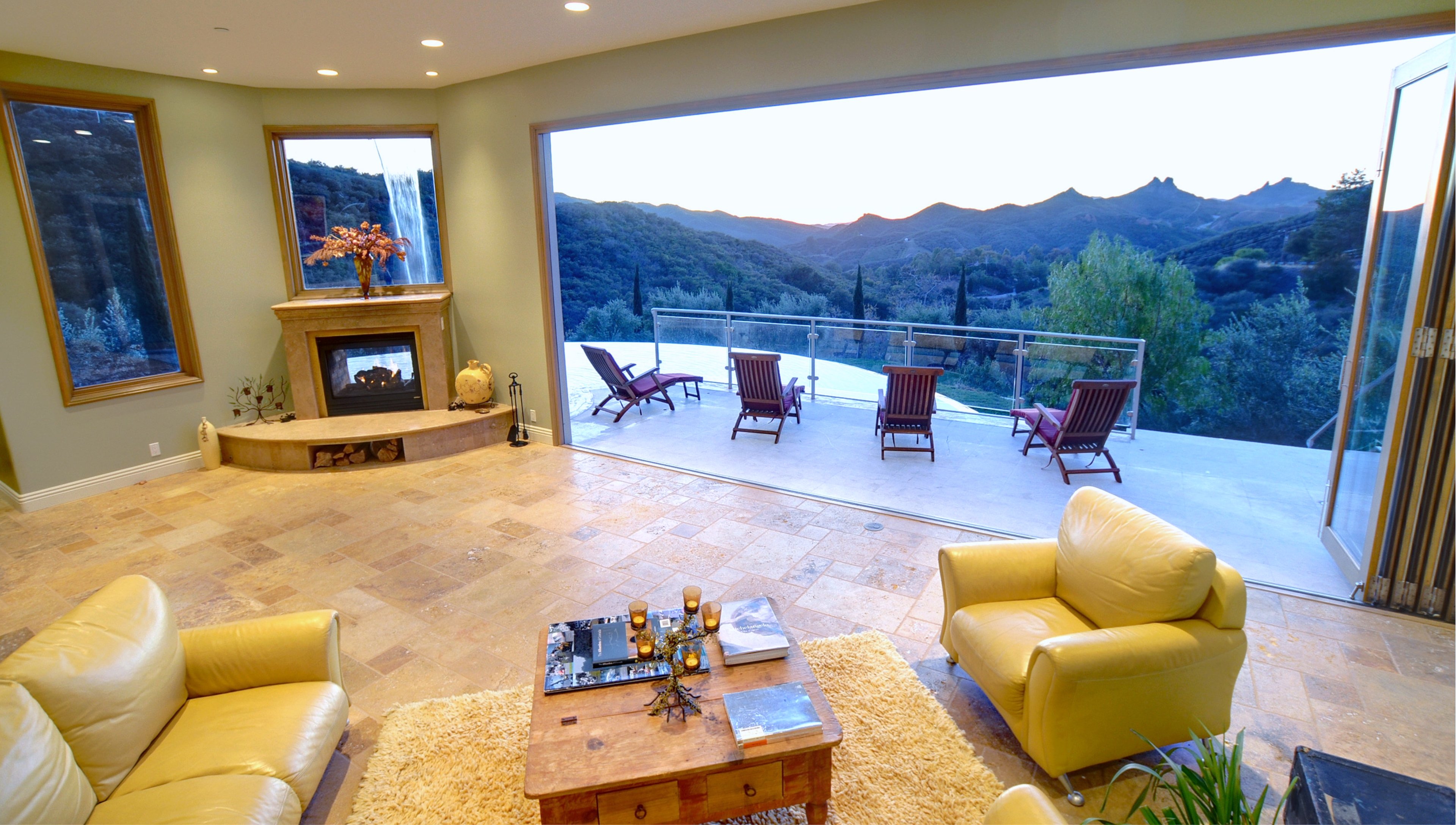 landscape living room to pool