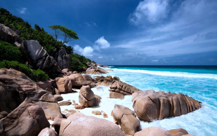 landscape, Nature, Beaches, Rocks, Sea, Cloud, Summer, Relax HD Wallpaper Desktop Background