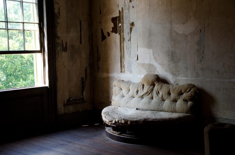 abandoned, Couch HD Wallpaper Desktop Background