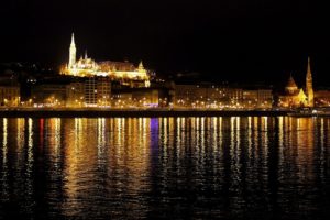 night, Budapest, Danube, River, Matthias, Church