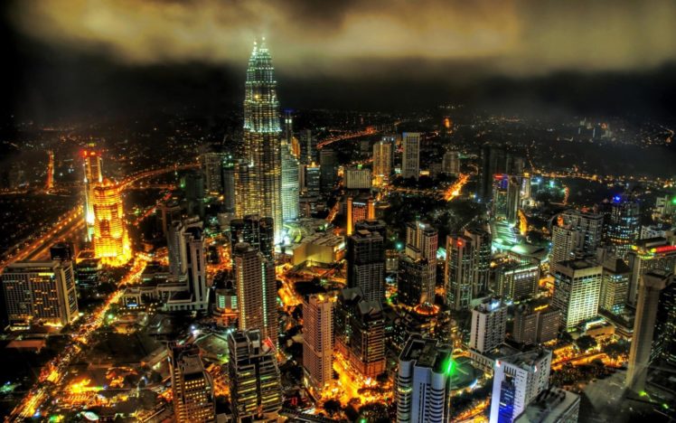 dubai eniratos, Arabes asia edificios ciudad noche,  luces HD Wallpaper Desktop Background