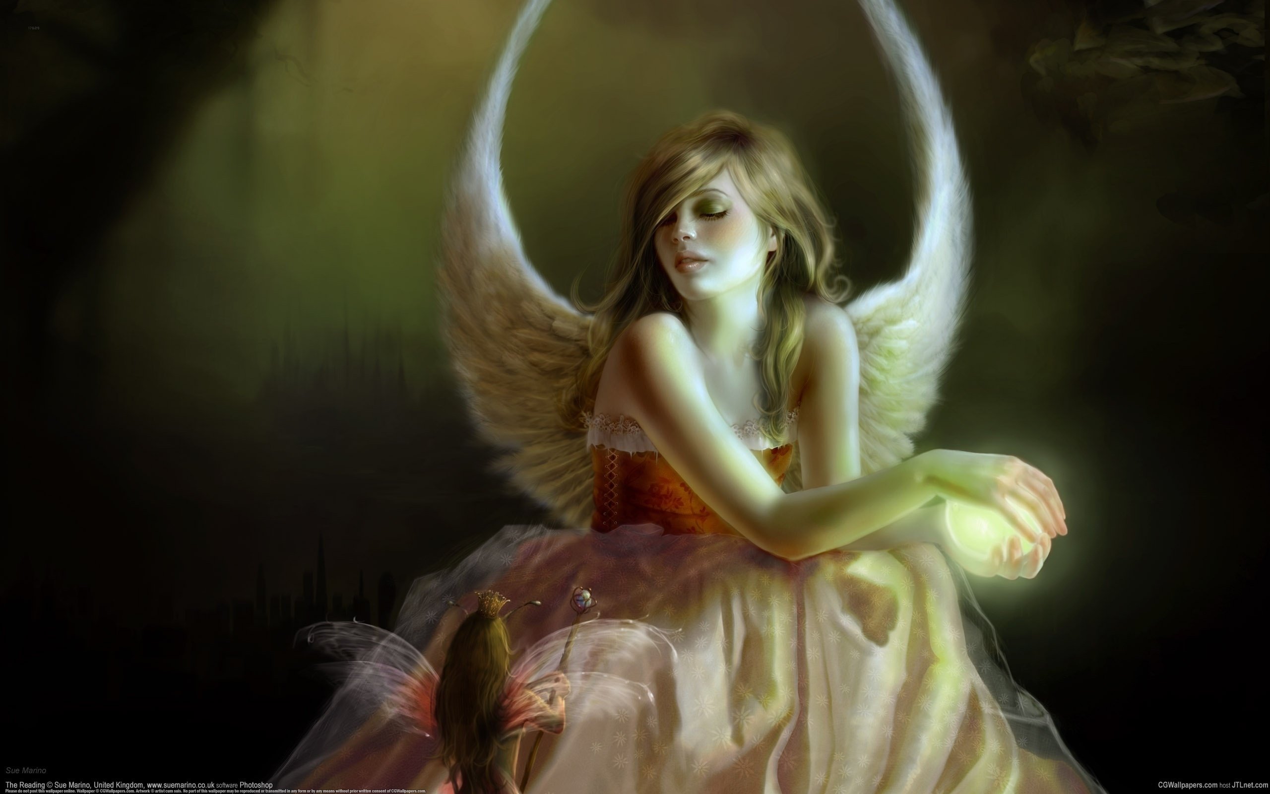 fantasy, Fairy, Girl, Wings, Angel, Blonde, Dress, Long, Hair, Magic Wallpaper