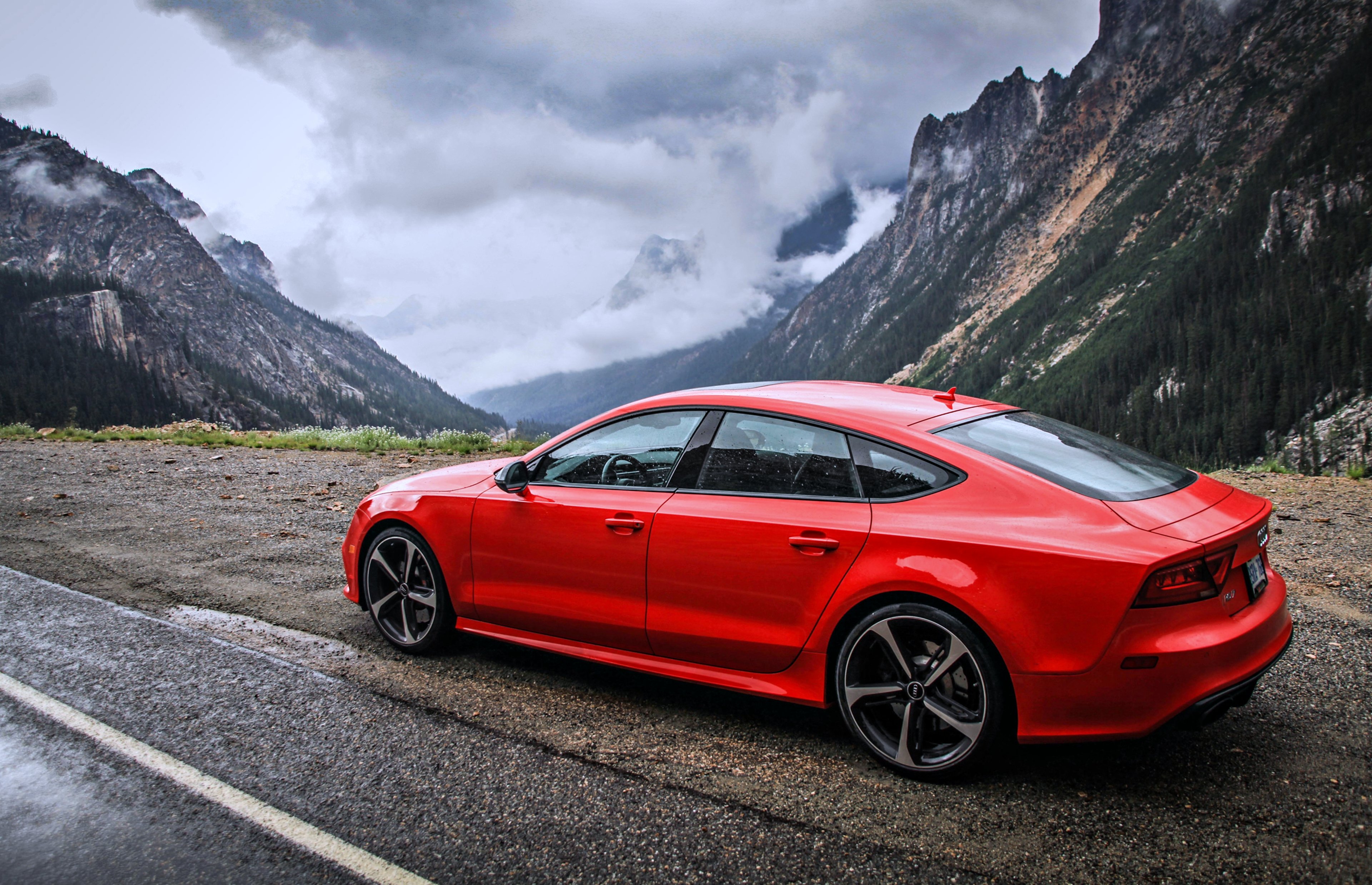 audi, Rs7, Red, Road, Mountains, Cloud, Speed, Motors, Cars Wallpaper