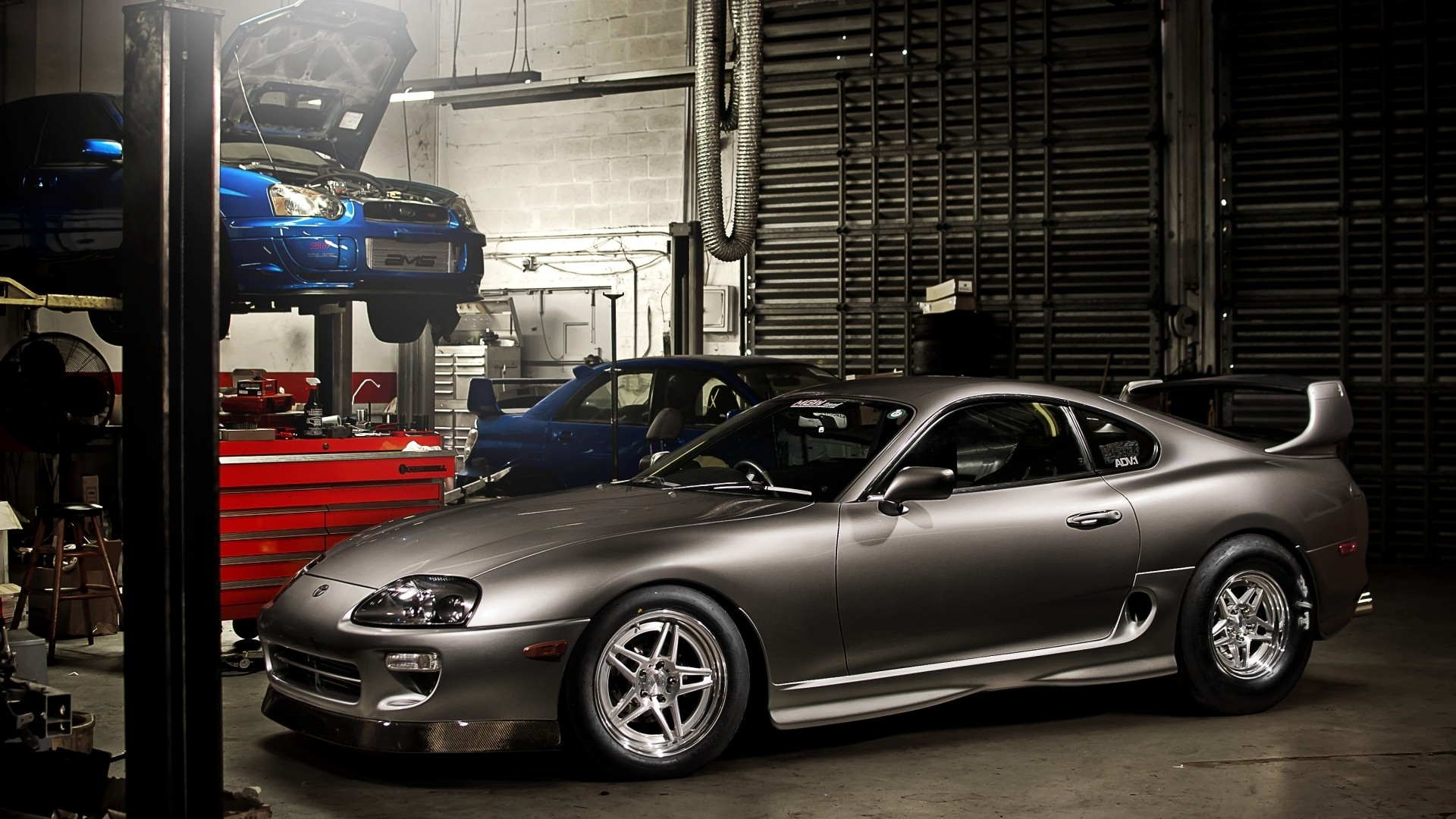 cars, Garages, Toyota, Supra, Subaru, Impreza, Wrx, Sti, Adv1, Wheels Wallpaper