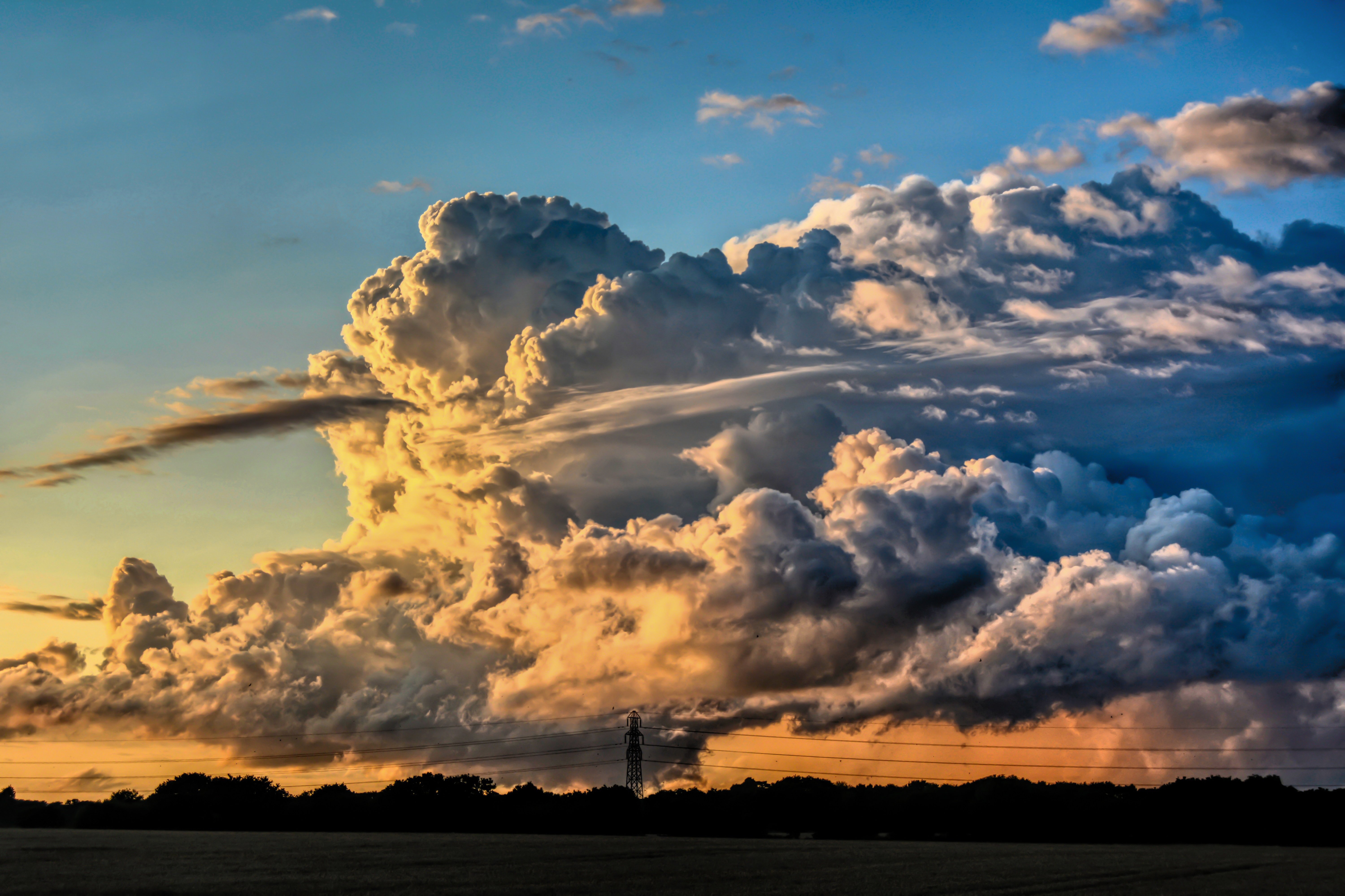 cumulonimbus, Clouds, Storm, Winter, Rain, Clouds, Sunset, Tornadoes