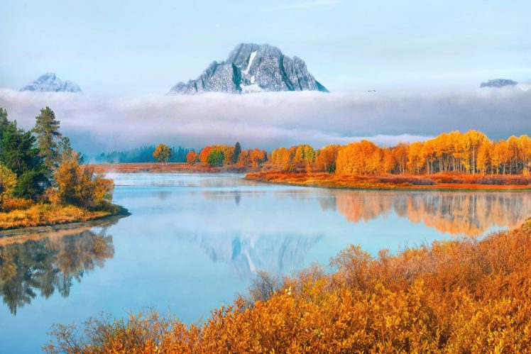 national, Park, Wyoming, Usa, Autumn, Reflection, Lake, River HD Wallpaper Desktop Background
