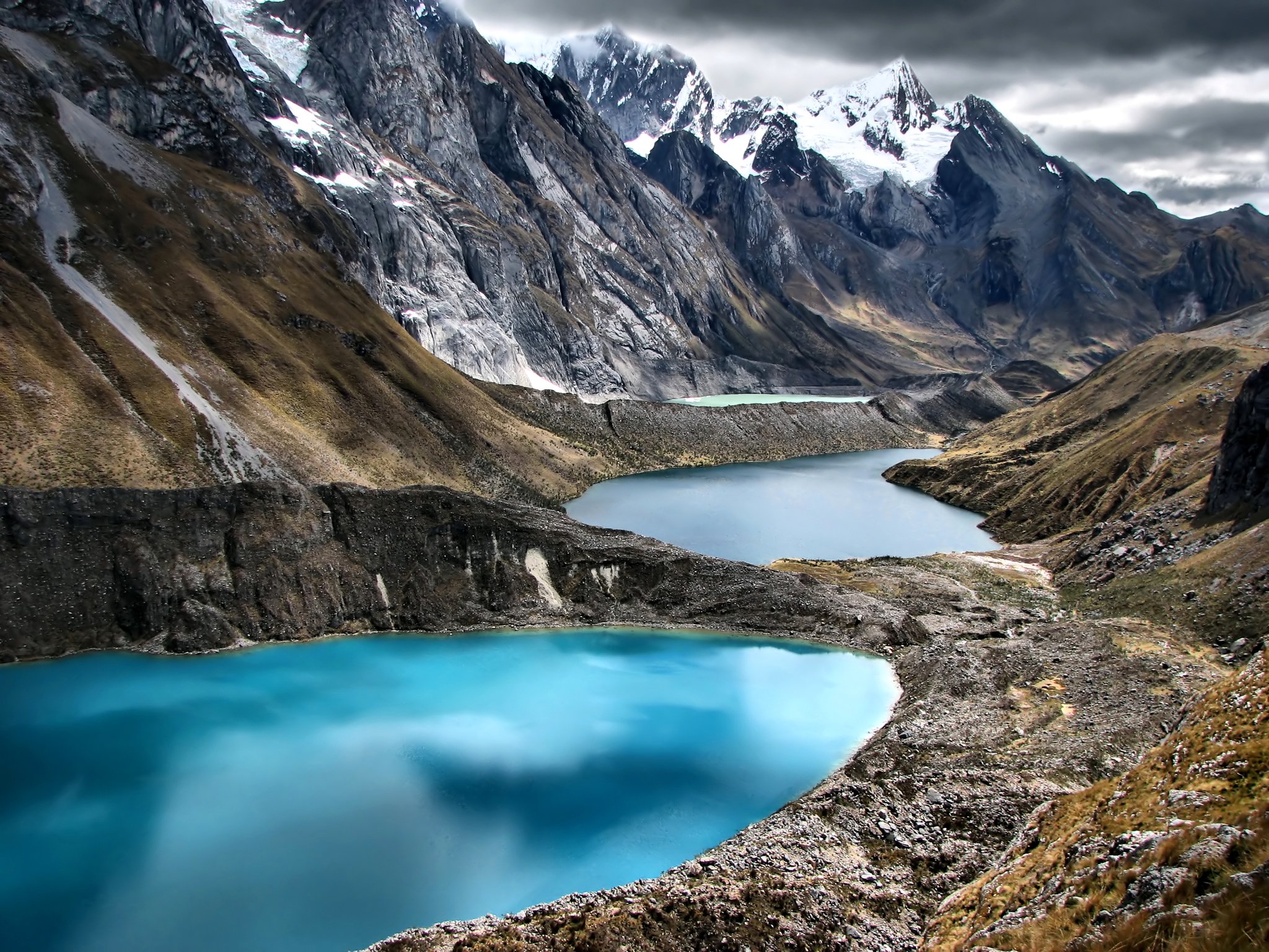 peru, Mountains, Lake, Cordillera, Huayhuash, Nature Wallpaper