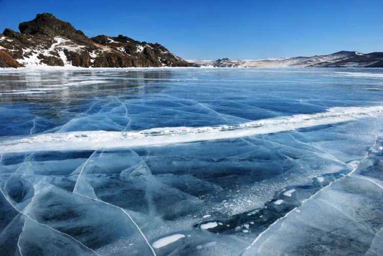 russia, Scenery, Lake, Winter, Baikal, Ice, Nature HD Wallpaper Desktop Background