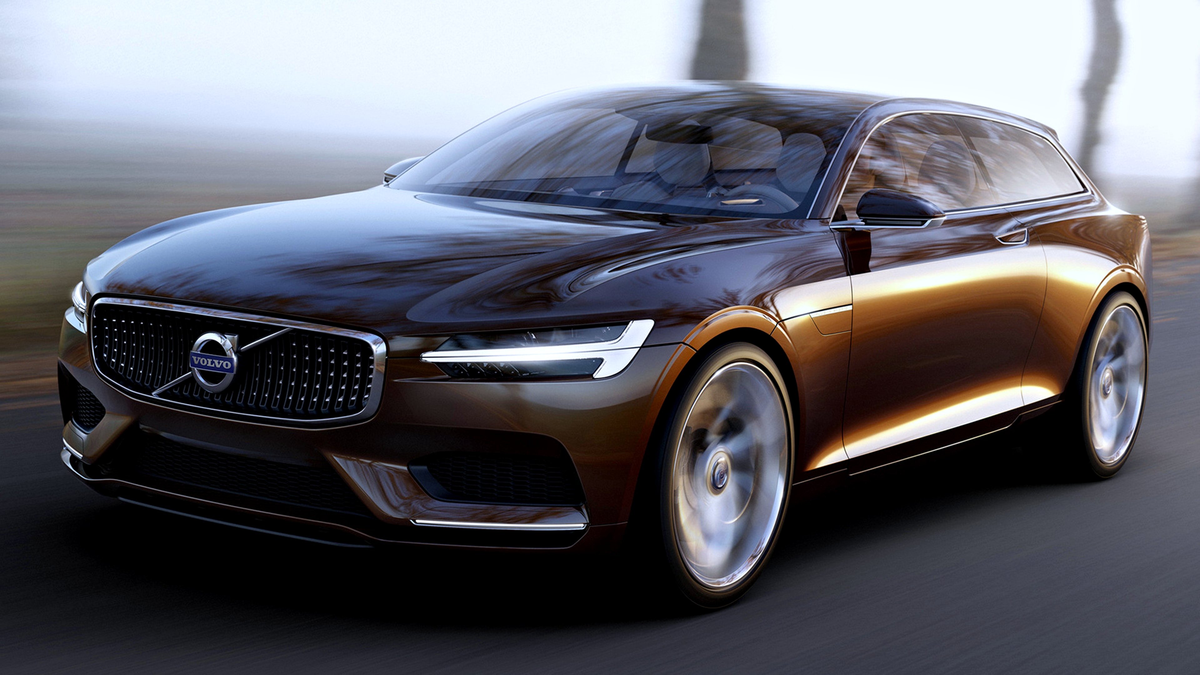 2014, Volvo, Concept, Estate, Brown, Road, Cars, Speed, Motors Wallpaper