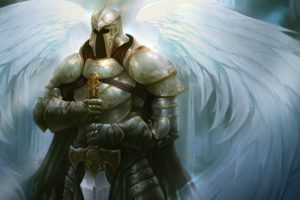 angel, Knight, Sword, Fantasy