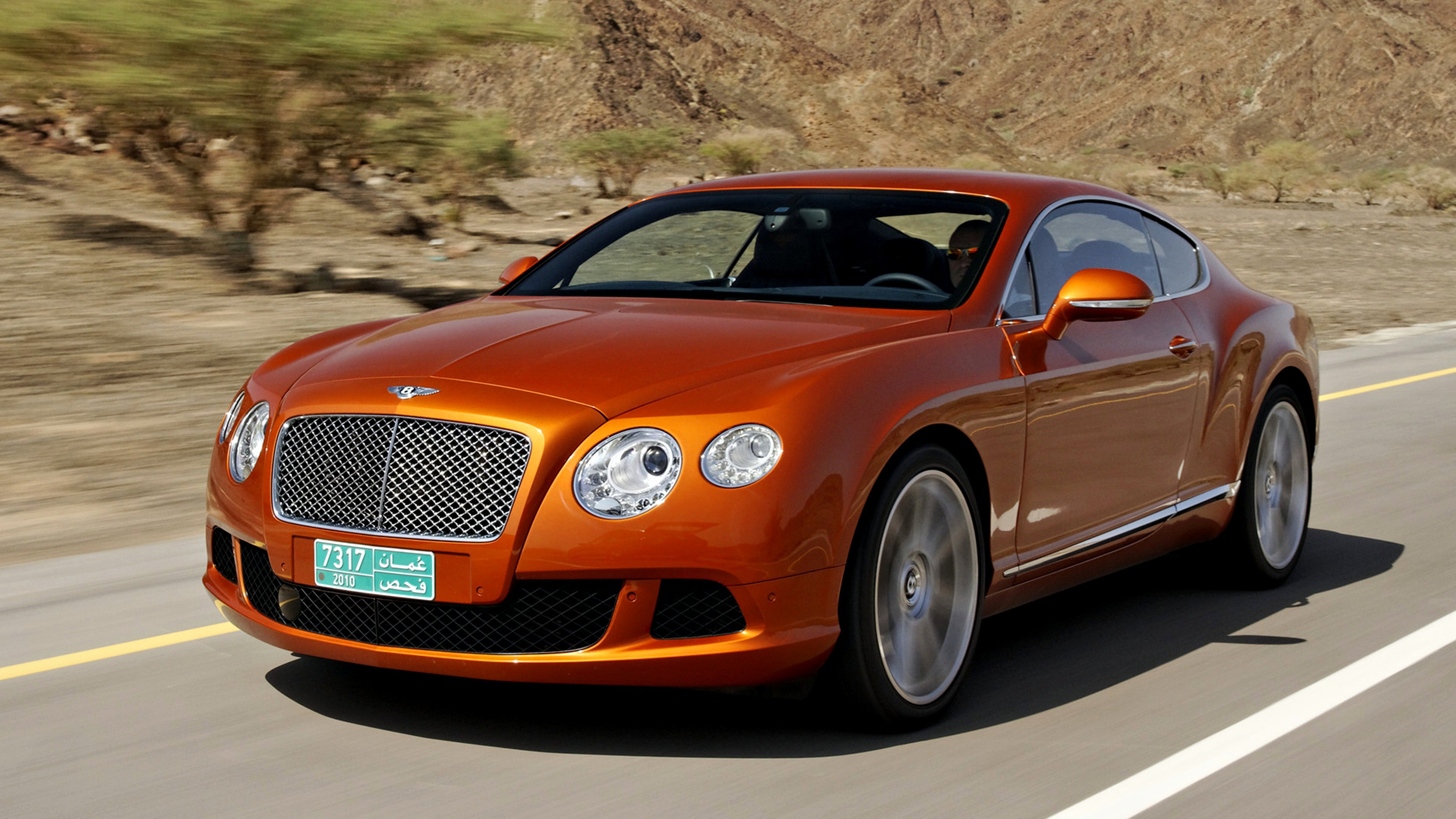 2011, Bentley, Continental, Gt, Desert, Cars, Landscape, Orange, Oman, Road, Speed, Motors, Luxury Wallpaper