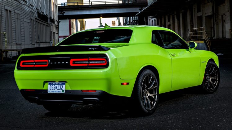 2015, Dodge, Challenger, Srt, Hellcat, Cars, Motors, Road, Speed, City, Green HD Wallpaper Desktop Background