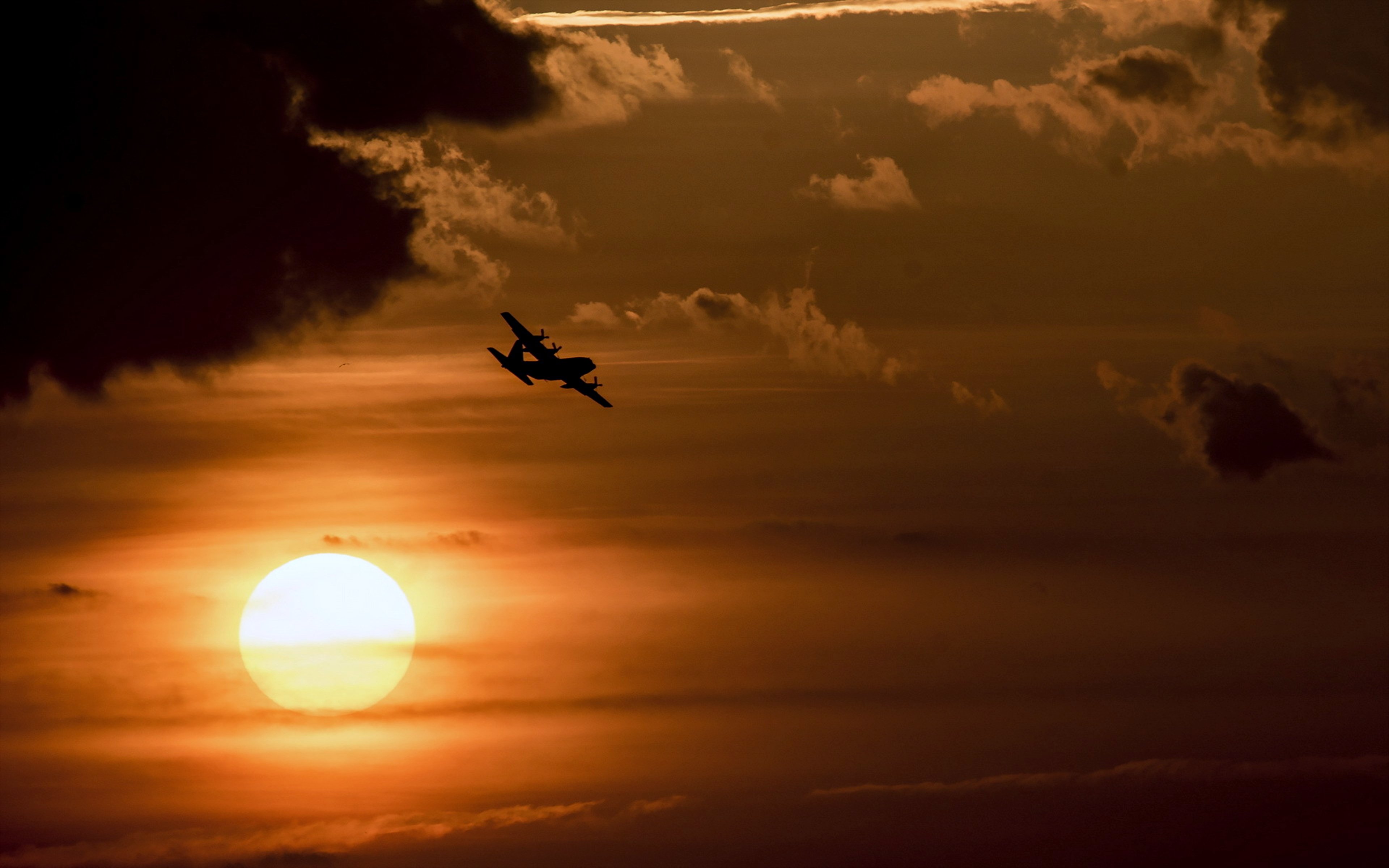 landscape, Nature, Sunset, Clouds, Sky, Plane, Avion Wallpapers HD