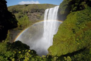 waterfall, Rainbow, Nature, Landscape