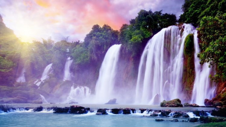 landscapes, Digital, Art, Waterfalls HD Wallpaper Desktop Background