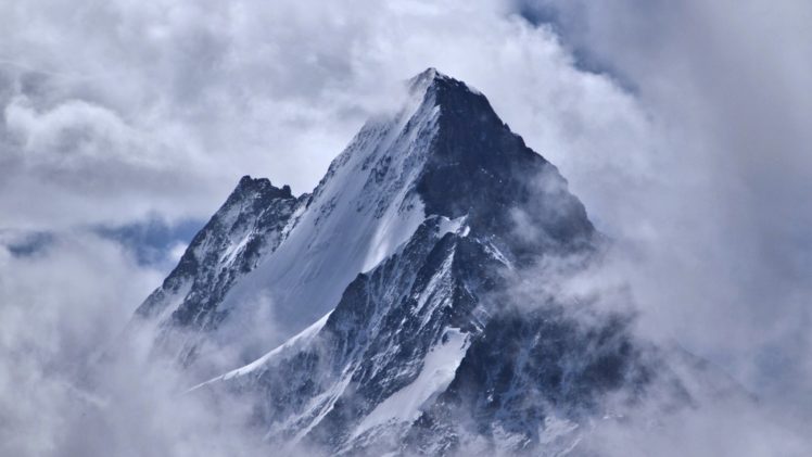 landscape, Clouds, Mountains, Forest, Nature, Top, Winter, Snow HD Wallpaper Desktop Background