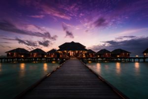 anantara, Veli, Resort, And, Spa, Maldives, Sunset, Pier