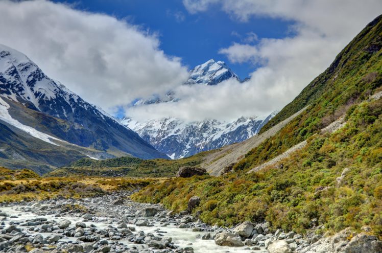 mountains, Mountain, Cook, Aoraki, Landscape, National, Park, Mount, Cook, New, Zealand HD Wallpaper Desktop Background