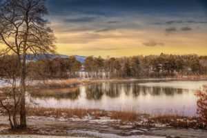 winter, Lake, Reflection, Autumn