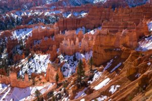 snow, Bryce, Canyon, National, Park, Utah, Mountains, Rocks, Usa, Winter, Desert