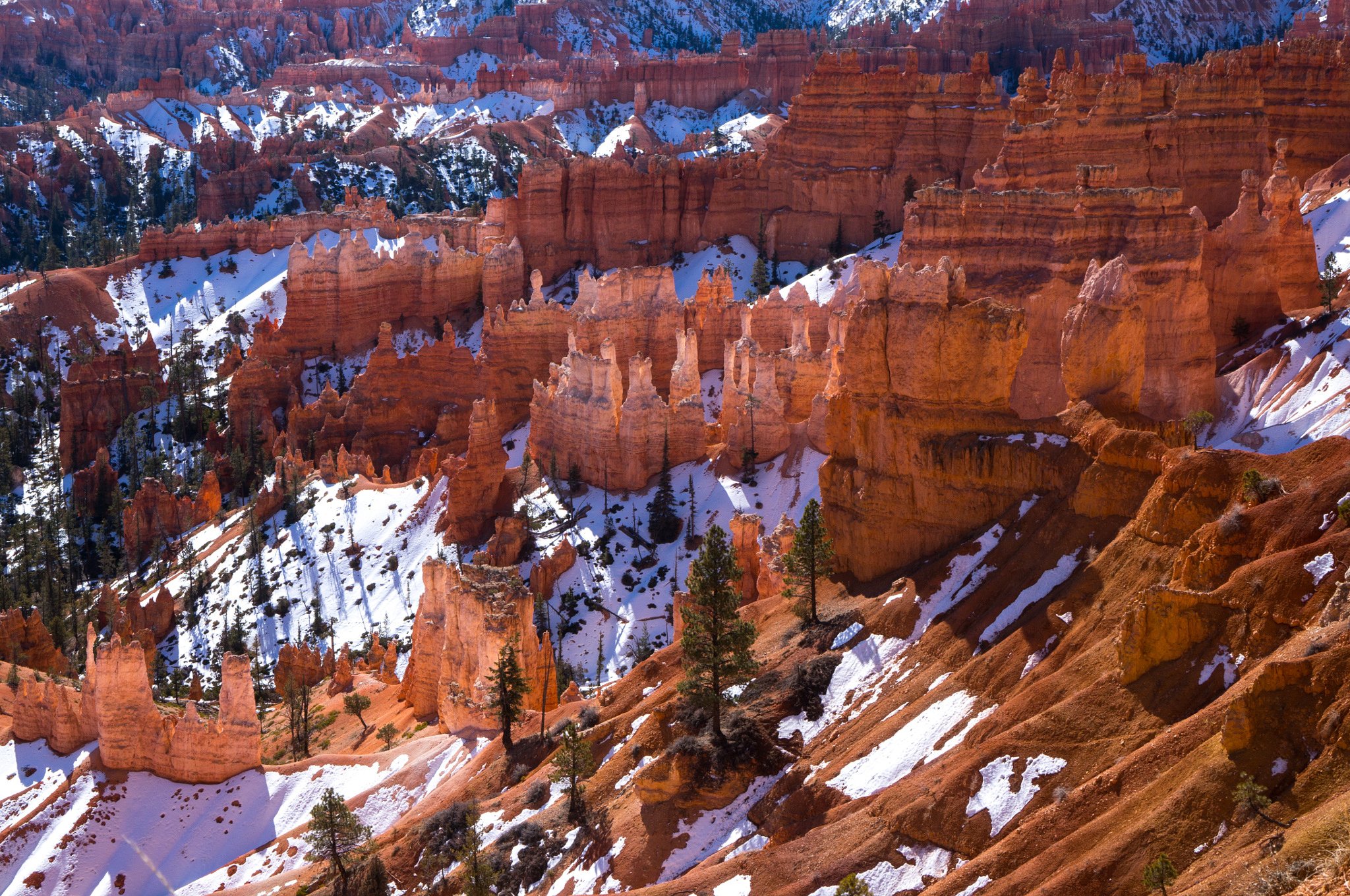 snow, Bryce, Canyon, National, Park, Utah, Mountains, Rocks, Usa