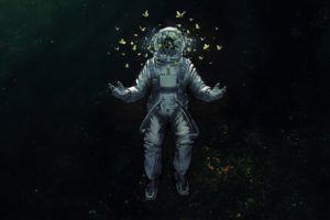 astronaut, Nasa, Space, Sci fi, Psychedelic, Butterfly, Butterflies