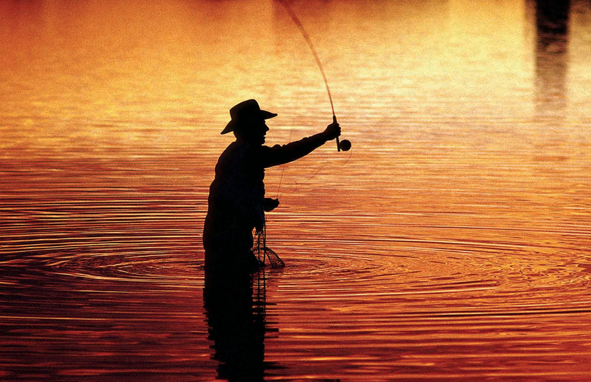 fishing, Fish, Sports, Sunset, Sunrise, River Wallpaper
