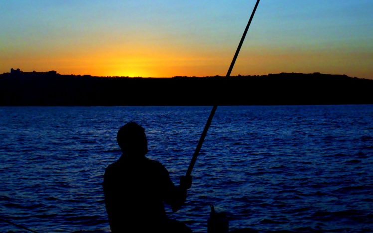 fishing, Fish, Sportssunrise, Sunset HD Wallpaper Desktop Background