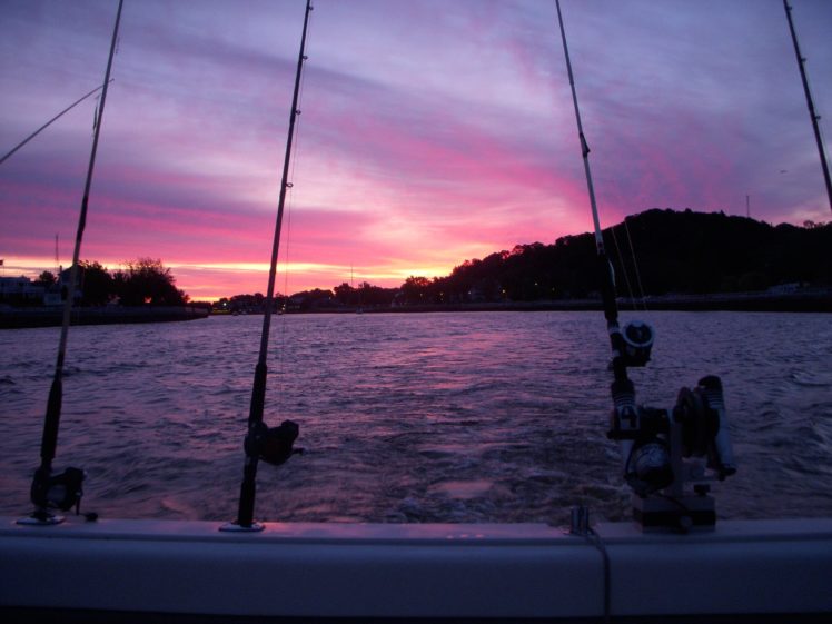 fishing, Fish, Sports, Sunset, Sunrise, Lake, River HD Wallpaper Desktop Background