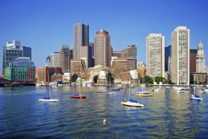 usa, Skyscrapers, Rivers, Sailing, Boats, Boston, Cities