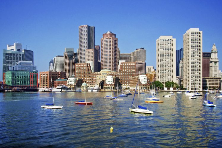 usa, Skyscrapers, Rivers, Sailing, Boats, Boston, Cities HD Wallpaper Desktop Background